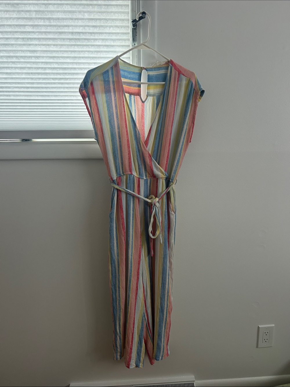 Vanilla Star Blue, Yellow & Pink Striped Jumpsuit